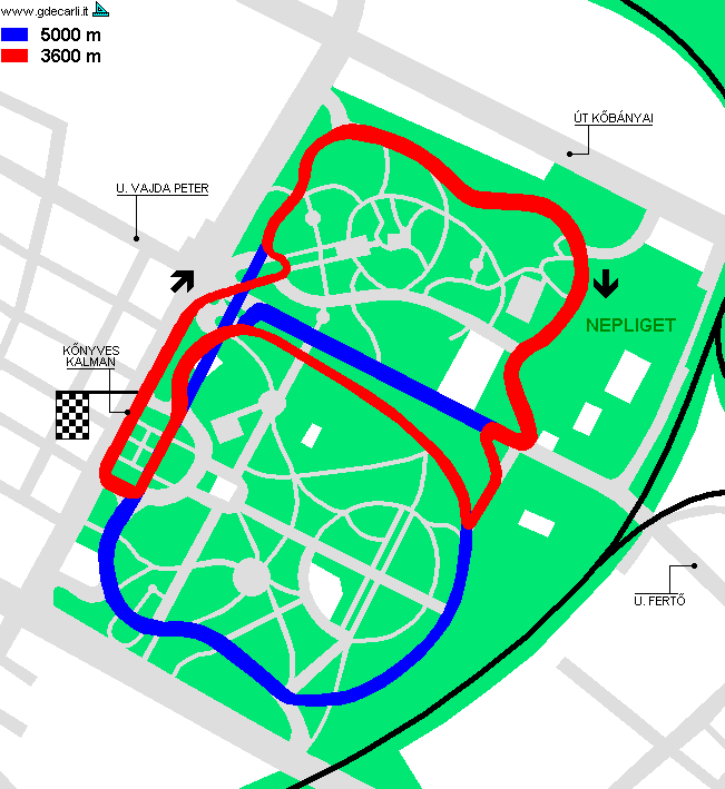 Budapest Népliget Park: progetto 1985 (5000 m)